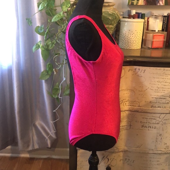 CATALINA RIBBED ONE PIECE LYCRA SWIMSUIT GOT PINK LARGE - Picture 3 of 9